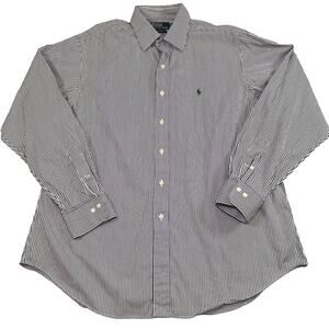 Polo Ralph Lauren Curham Shirt Mens Size XL Purple Striped Classic Fit Button LS